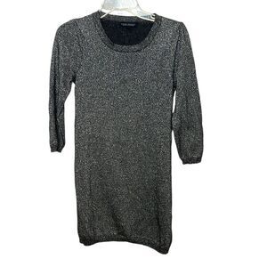 Banana Republic Charcoal Silver Metallic Cashmere/Wool Blend Sweater Dress. XS